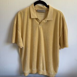 ESSENTIALS boys yellow terry polo